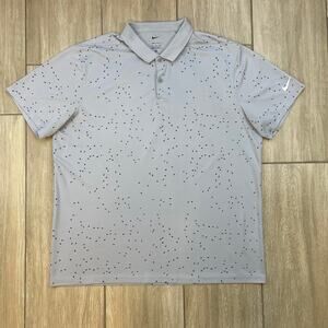 Nike Dri-Fit Men’s XL Gray Performance Polo Shirt Sports Golf Tee